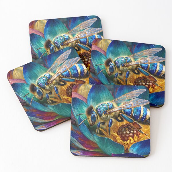Item preview, Vibrant Bee on Colorful Lotus Flower in Bloom designed and sold by Artessie.