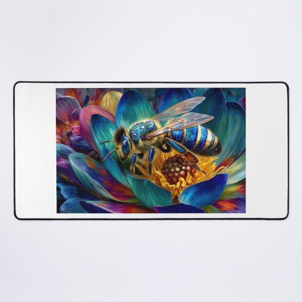 Item preview, Vibrant Bee on Colorful Lotus Flower in Bloom designed and sold by Artessie.