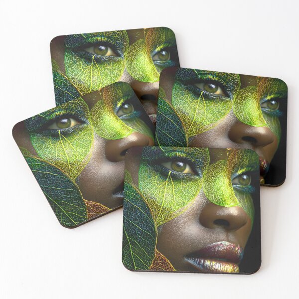 Item preview, Vibrant Leafy Face with Exotic Color Palette designed and sold by Artessie.