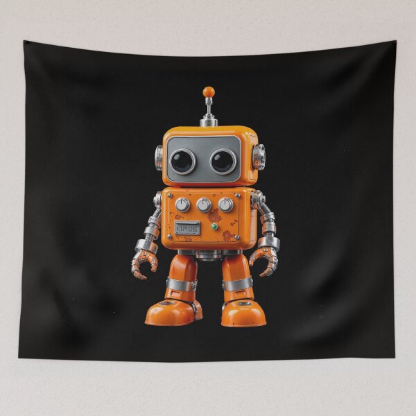 Item preview, Cute Robot In Orange And Silver  designed and sold by Henrybubbles400.