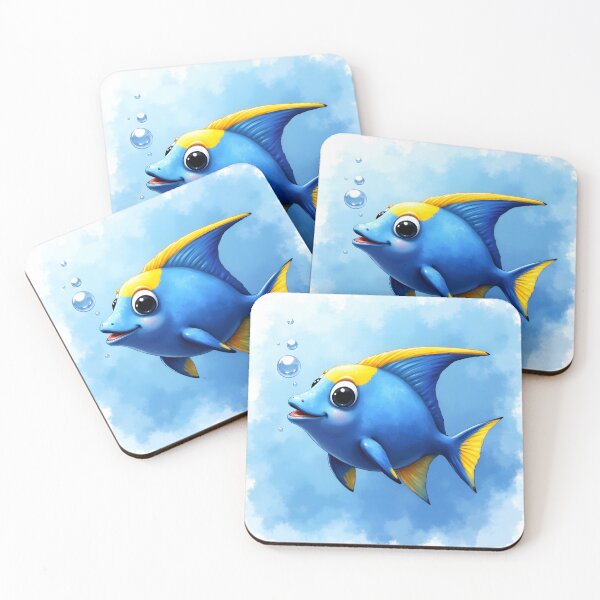 Item preview, Blue Fish with Smile designed and sold by Dompoo.
