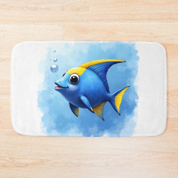 Item preview, Blue Fish with Smile designed and sold by Dompoo.