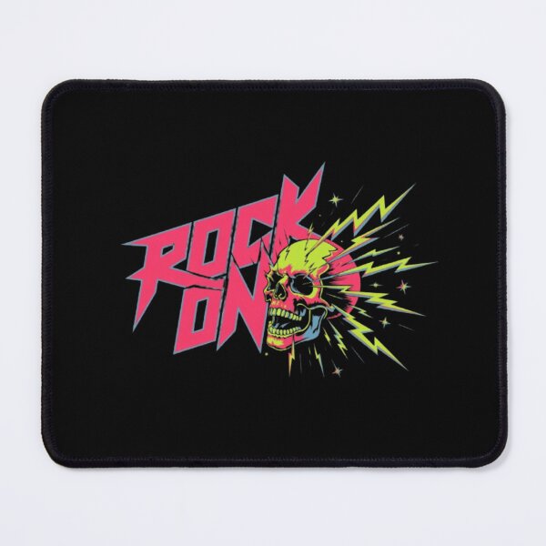 Item preview, Rock On Skull – Neon Lightning Retro Metal designed and sold by vvcreativedesigns.