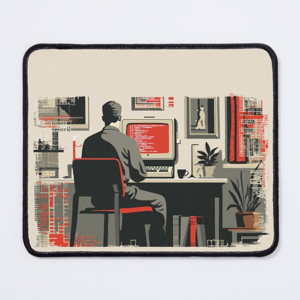 Item preview, Retro Graphic Art of a Programmer Coding designed and sold by TheColorKey.
