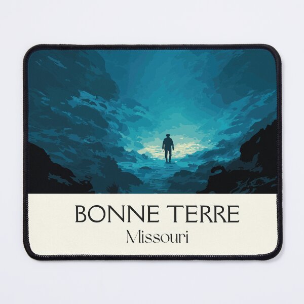 Item preview, Bonne Terre Mine Missouri Vintage Poster | Underground Lake Art Print | Scuba Diving Decor designed and sold by TuncGK.