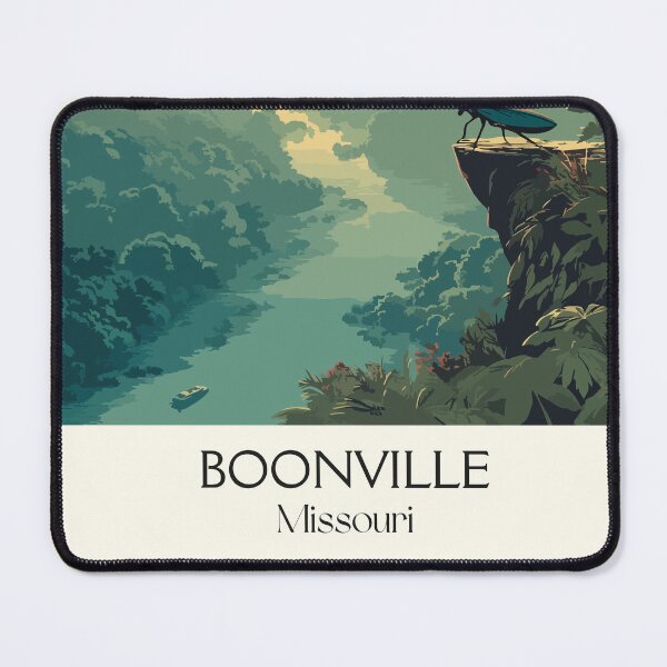 Item preview, Boonville Missouri Vintage Travel Poster | Missouri River Overlook Art Print | River Bluff Scenery Decor designed and sold by TuncGK.
