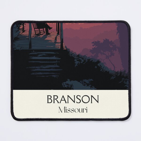 Item preview, Branson Missouri Vintage Travel Poster | Ozark Mountains Cabin Art Print | Sunset Balcony Decor designed and sold by TuncGK.