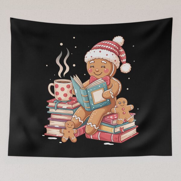 Item preview, Gingerbread Reading Book Lovers Christmas Bookworm Librarian designed and sold by WalshDrawnLaugh.