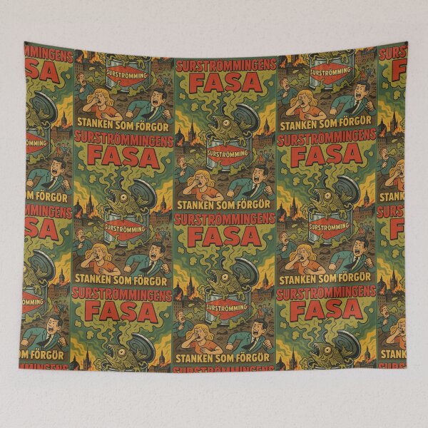 Item preview, Surströmming Horror – Swedish Rotten Fish Monster Poster Illustration designed and sold by Travellerz.