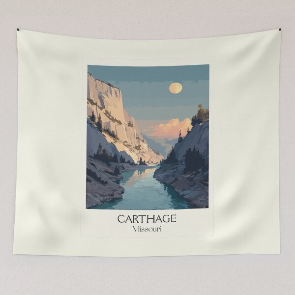 Item preview, Carthage Missouri Vintage Travel Poster | White Cliffs Art Print | Ozarks Scenery Decor designed and sold by TuncGK.
