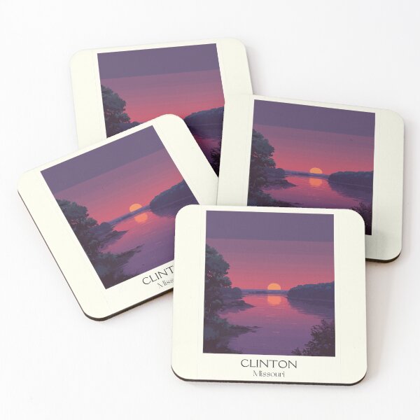 Item preview, Clinton Missouri Vintage Travel Poster | Truman Lake Sunset Art Print | Minimalist Lake Decor designed and sold by TuncGK.