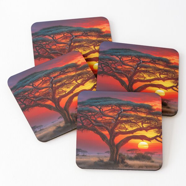 Item preview, A Majestic Acacia Tree at Sunset in the Savannah designed and sold by Artessie.