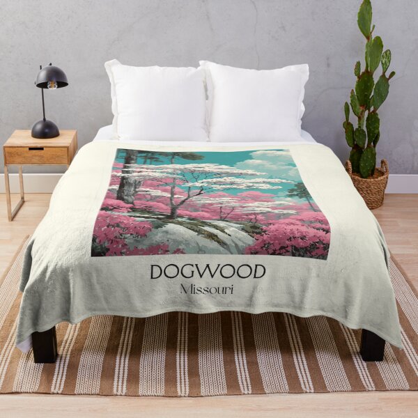 Item preview, Missouri Dogwood Vintage Poster | Spring Blossoms Art Print | Ozark Trail Scenery Decor designed and sold by TuncGK.