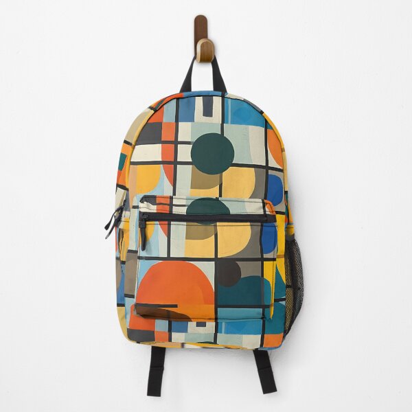 Item preview, A colorful abstract composition featuring geometric shapes in orange, blue, and yellow, arranged in a grid pattern. designed and sold by Innercosmic.