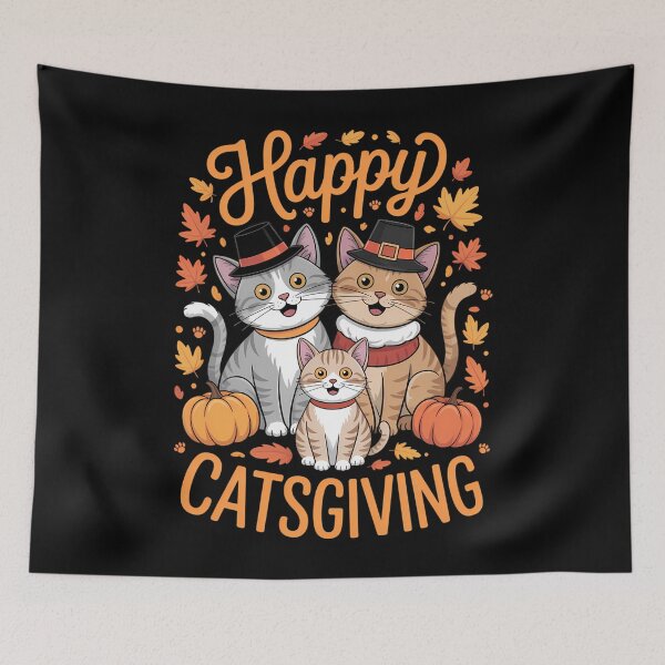 Item preview, Happy Catsgiving Cute Thanksgiving Cat designed and sold by WalshDrawnLaugh.