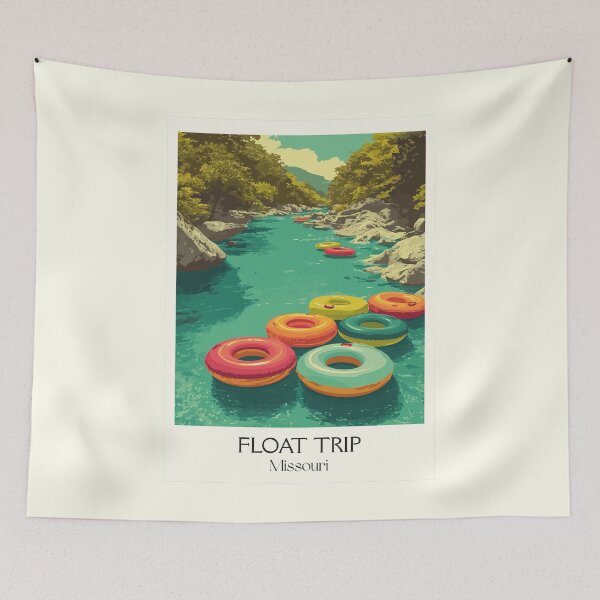 Item preview, Missouri Float Trip Vintage Poster | Ozark River Fun Art Print | Summer Vacation Decor designed and sold by TuncGK.