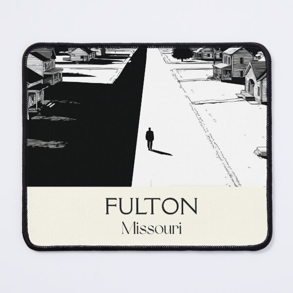Item preview, Fulton Missouri Vintage Travel Poster | Historic Landmark Art Print | Black and White Decor designed and sold by TuncGK.
