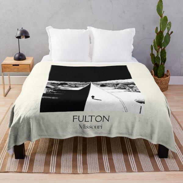 Item preview, Fulton Missouri Vintage Travel Poster | Historic Landmark Art Print | Black and White Decor designed and sold by TuncGK.