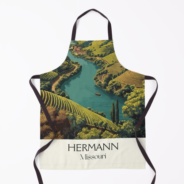 Item preview, Hermann Missouri Vintage Travel Poster | Missouri Wine Country Art Print | River Valley Scenery Decor designed and sold by TuncGK.