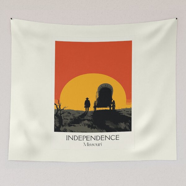 Item preview, Independence Missouri Vintage Poster | Pioneer Trail Sunset Art Print | Western Expansion Decor designed and sold by TuncGK.