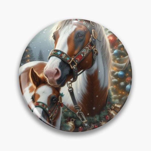 Item preview, Paint Horse Christmas - Mare and Foal Happy Holidays designed and sold by Caitlin Soergel.