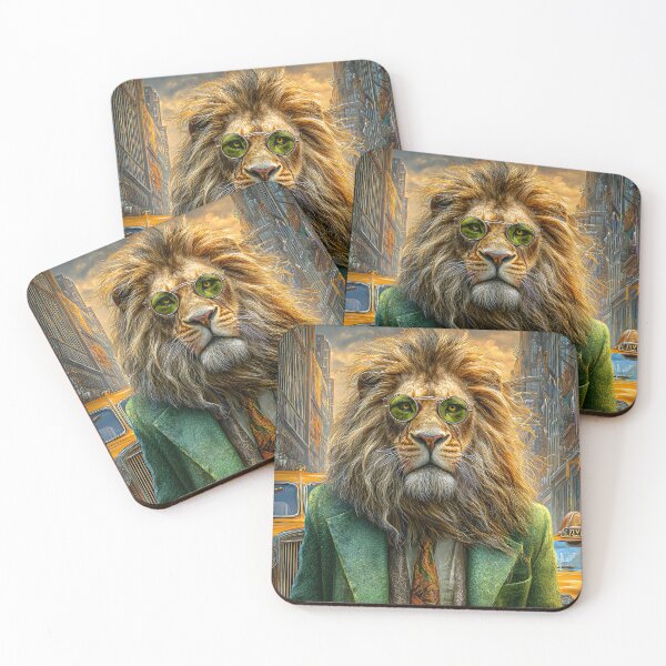 Item preview, Stylish Lion in Sunglasses Walking City Streets designed and sold by Artessie.
