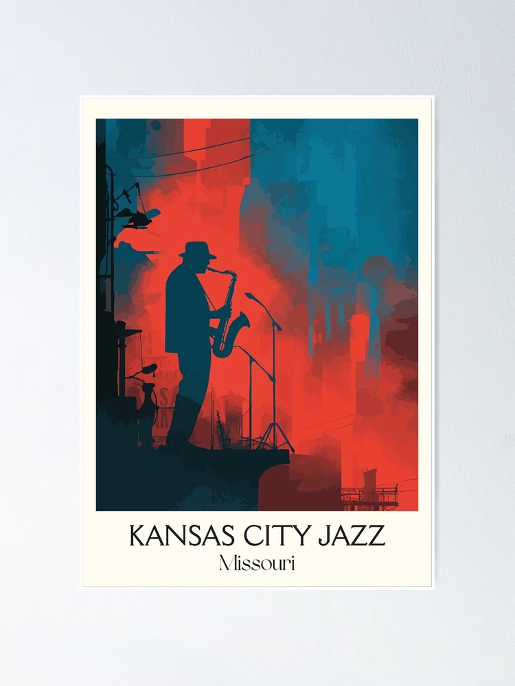Kansas City Missouri Jazz Vintage Poster | 18th and Vine Art Print