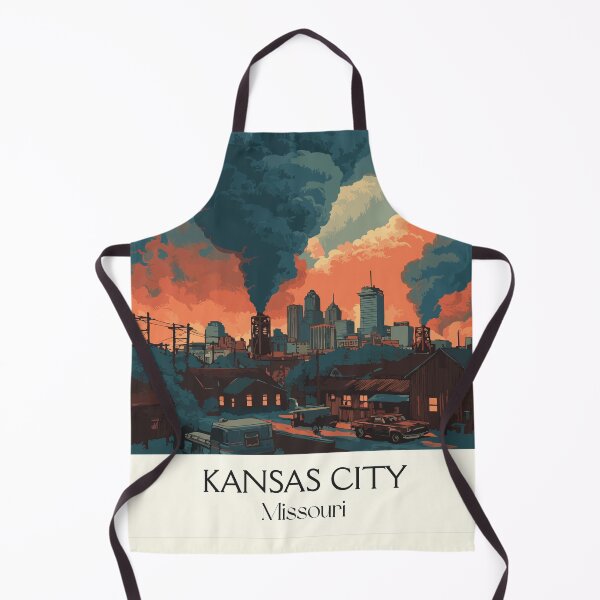 Item preview, Kansas City Missouri Vintage Poster | Industrial Cityscape Art Print | Stockyards Decor designed and sold by TuncGK.
