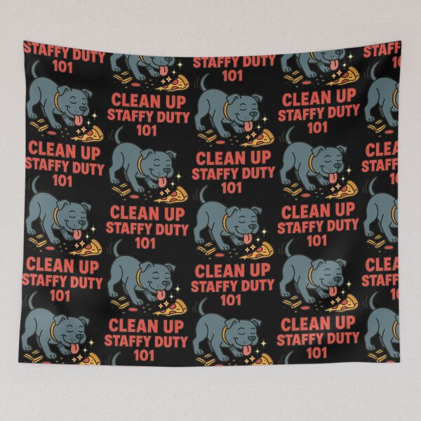 Item preview, Staffy Duty 101 Clean Up Funny Staffy Design designed and sold by BestFriendTees.