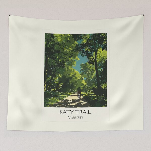 Item preview, Katy Trail Missouri Vintage Poster | State Park Biking Art Print | Hiking & Cycling Decor designed and sold by TuncGK.