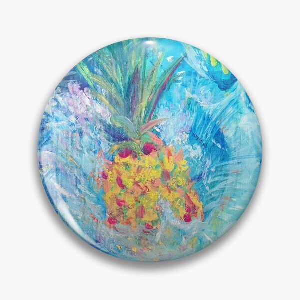 Item preview, Tropical Summer Pineapple Pool Vacation - Oil Painting Impressionist designed and sold by larrypnts.
