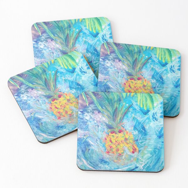Item preview, Tropical Summer Pineapple Pool Vacation - Oil Painting Impressionist designed and sold by larrypnts.