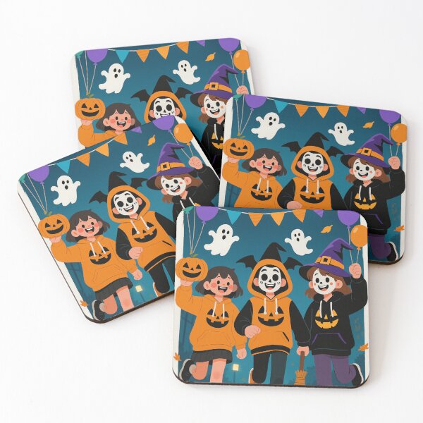 Item preview, Happy Halloween Night – Cute Kids Trick or Treating designed and sold by FraktalMoods.