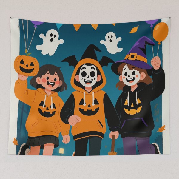 Item preview, Happy Halloween Night – Cute Kids Trick or Treating designed and sold by FraktalMoods.