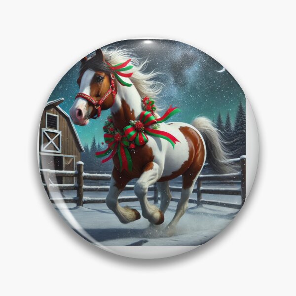 Item preview, Christmas Paint Horse - Playing in the Moonlit Pasture designed and sold by Caitlin Soergel.
