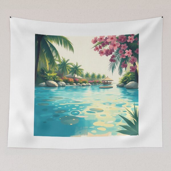 Item preview, Impressionistic Tropical Lagoon designed and sold by sharon1210.