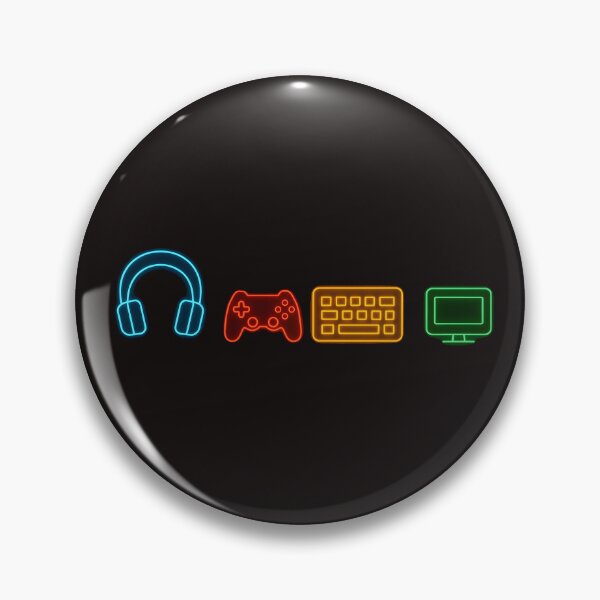 Item preview, Minimal Neon Gaming Setup Icons (Center Print) designed and sold by W-Rm.