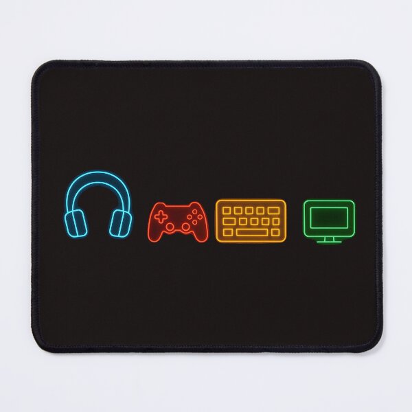 Item preview, Minimal Neon Gaming Setup Icons (Center Print) designed and sold by W-Rm.