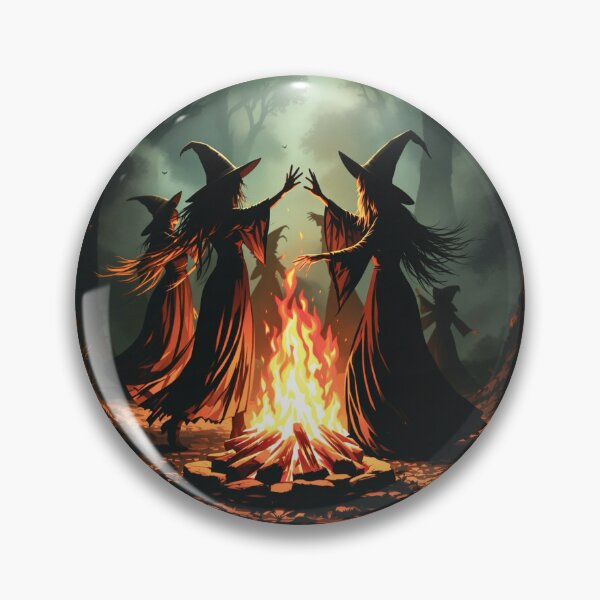Item preview, HAPPY HALLOWEEN WITCHES DANCING AROUND THE FIRE designed and sold by NomadicNatureCo.