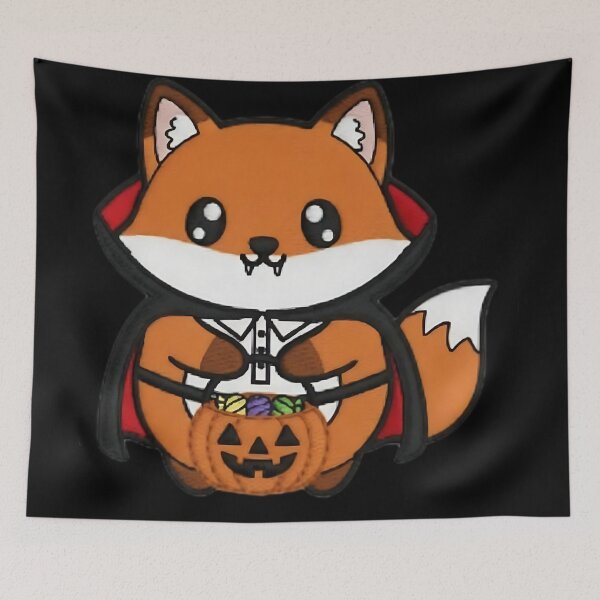 Item preview, Halloween Fox Vampire Costume Cute Spooky Woodland Animal Trick or Treat Pumpkin designed and sold by ArtDesignTp.