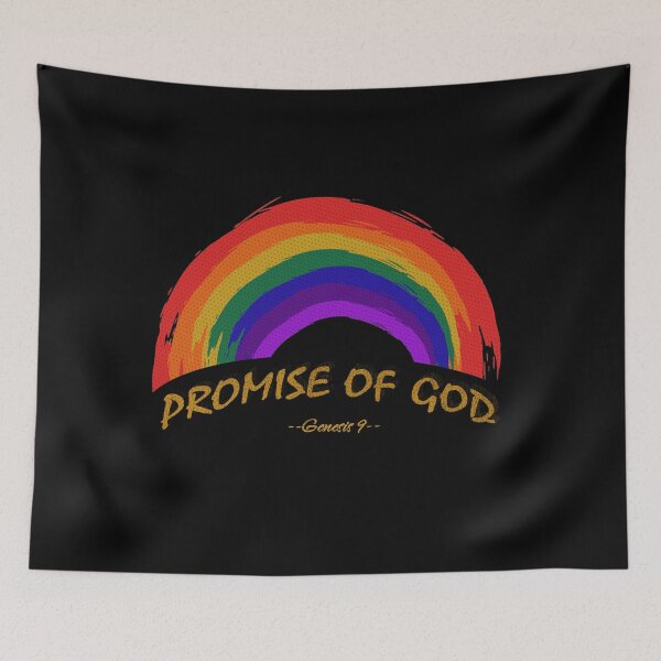 Item preview, Rainbow The Promise of God - Abstract Rainbow using distorted brush stroke- Christian Design from bible verse genesis 9 designed and sold by ZechJohnRB.