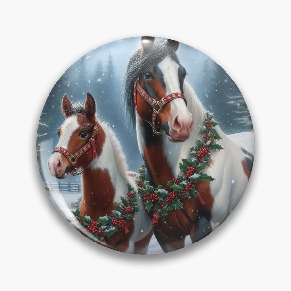 Item preview, Holiday Paint Horses - Festive Paint Mare and Foal designed and sold by Caitlin Soergel.