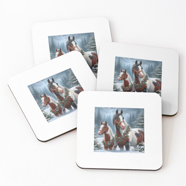Item preview, Holiday Paint Horses - Festive Paint Mare and Foal designed and sold by Caitlin Soergel.