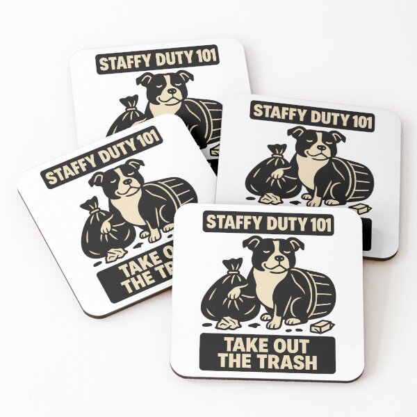 Item preview, Staffy Duty 101 Take Out the Trash Funny Staffy Design designed and sold by BestFriendTees.
