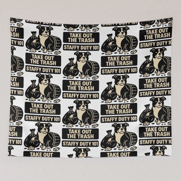 Item preview, Staffy Duty 101 Take Out the Trash Funny Staffy Design designed and sold by BestFriendTees.