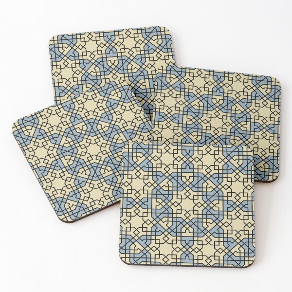 Item preview, Dual-level pattern in blue and tan designed and sold by mathemartiste.
