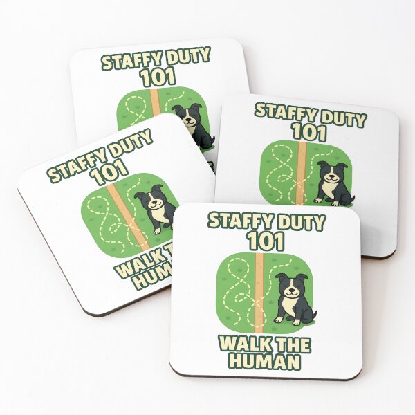 Item preview, Staffy Duty 101 Walk the Human Funny Staffy Design designed and sold by BestFriendTees.