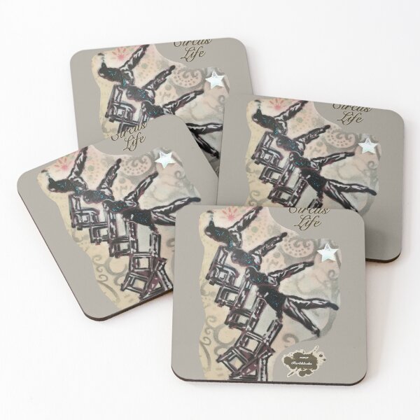 Item preview, Portrait of circus artists on chairs designed and sold by marysfarbklecks.