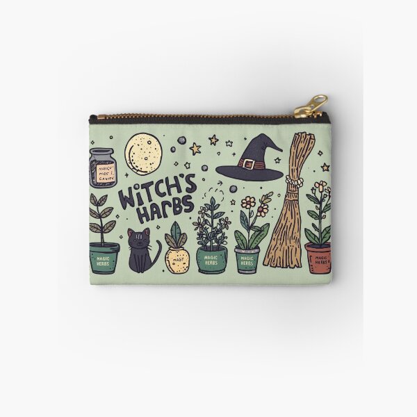 Item preview, Witch Garden Illustration, Magic Herbs and Cat, Cozy Botanical Witchcore Gift designed and sold by DesignsByTaina.