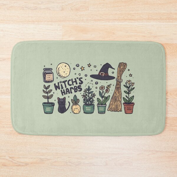 Item preview, Witch Garden Illustration, Magic Herbs and Cat, Cozy Botanical Witchcore Gift designed and sold by DesignsByTaina.